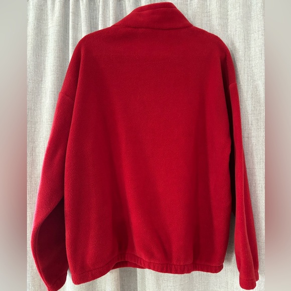 Red 1/4 Zip Fleece pullover- Hyannisport embroidered on chest. Unisex Large - Picture 5 of 5